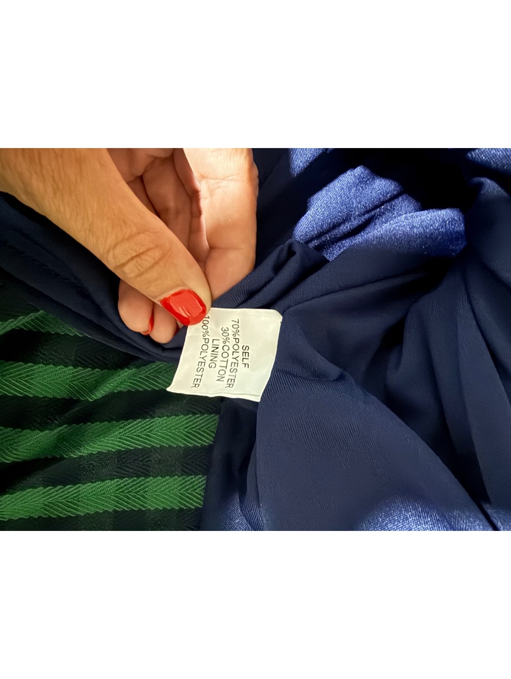 Tulip B Green and Navy Checkered Fit & Flare Dress - Picture 6 of 6
